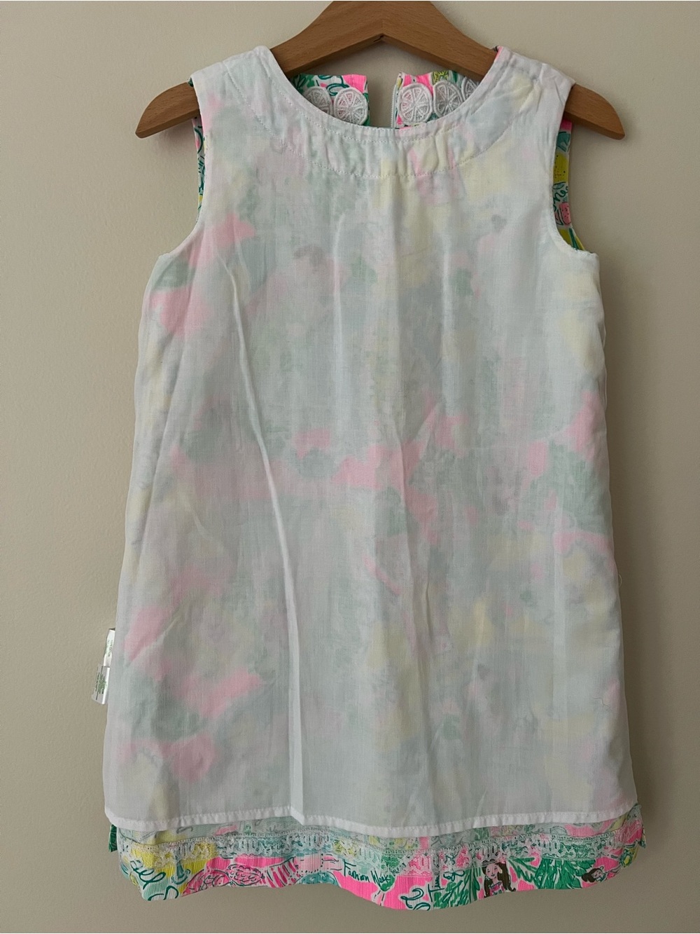 Lilly Pulitzer | Girls Pink Tropical Print Sleeveless Dress #004455 Size 5 - Picture 10 of 13